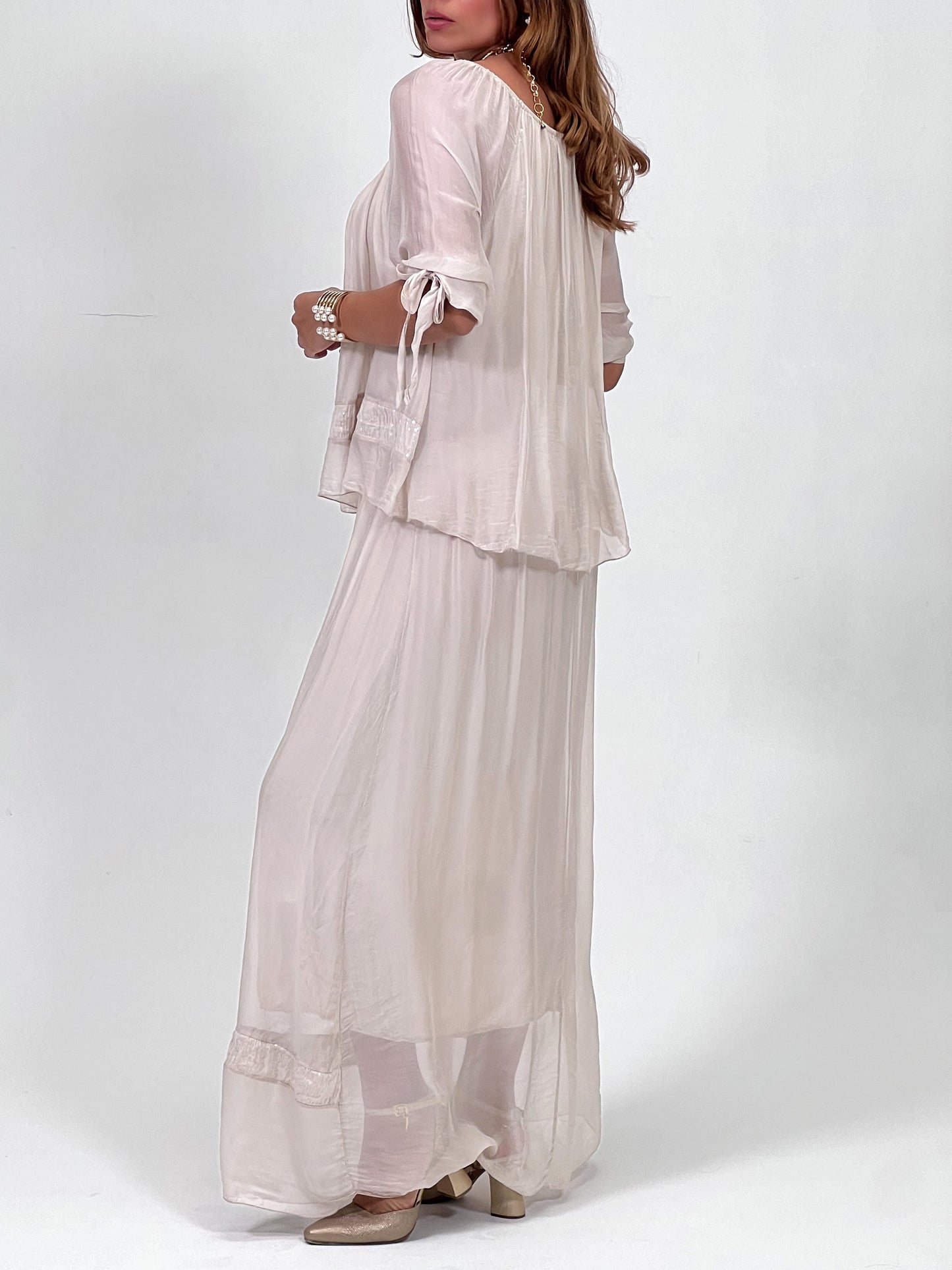 Vestido Romántica Beige