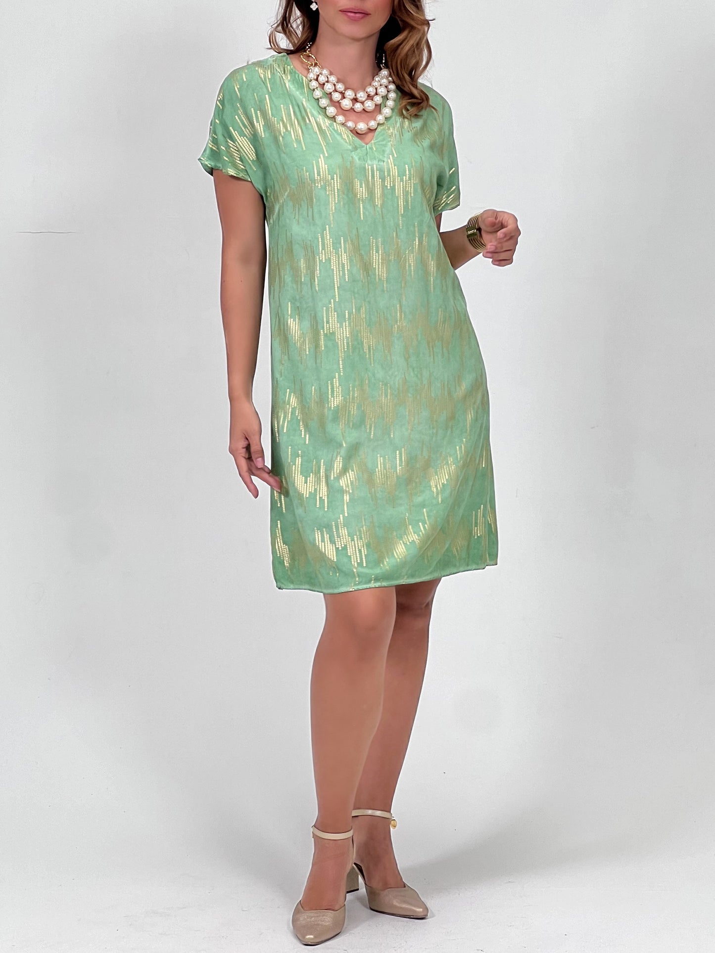 Vestido Flor de Noche Verde