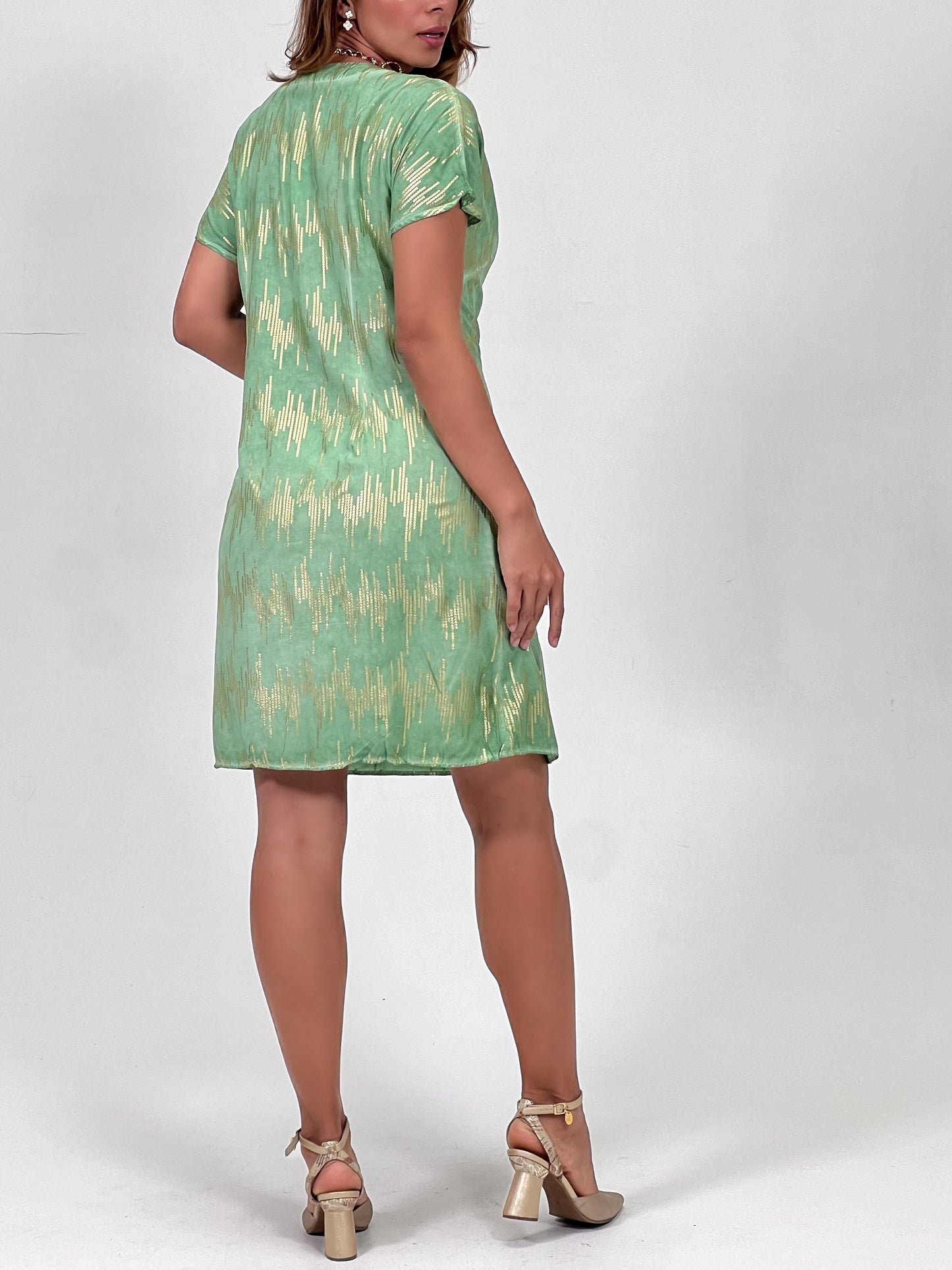 Vestido Flor de Noche Verde