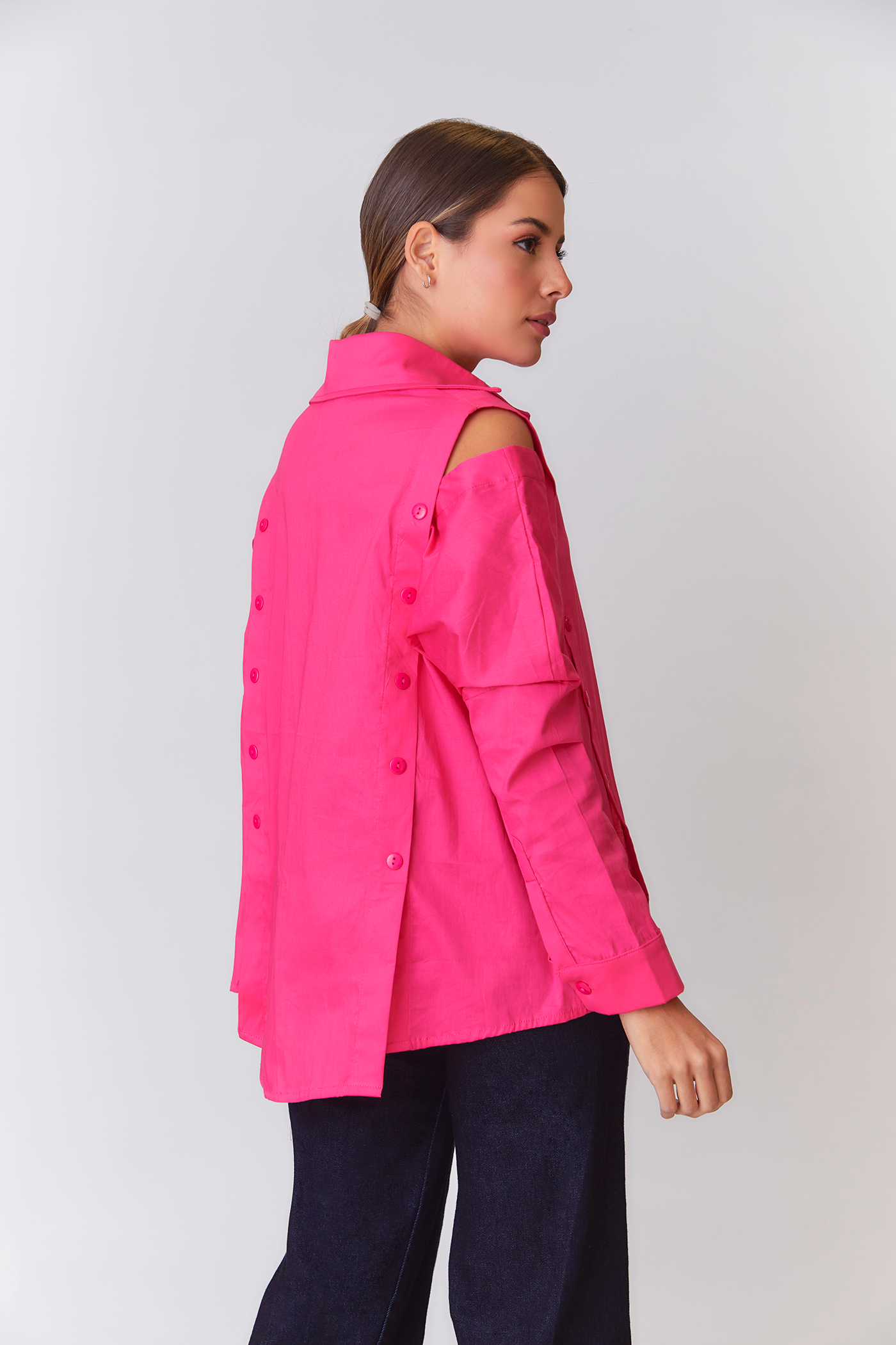 Blusa Madelaine Popelina Fucsia