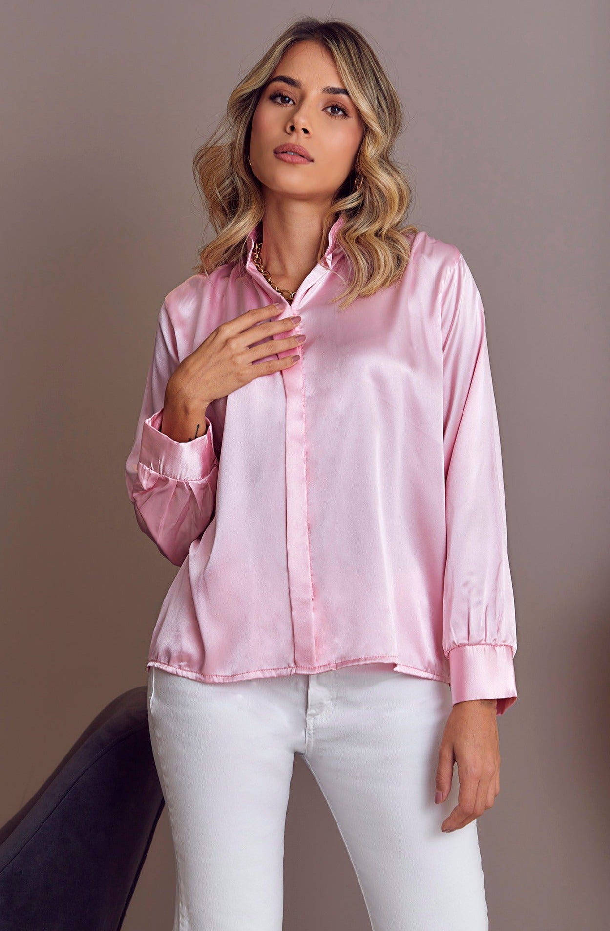 Blusa Mila Seda Puño Liso