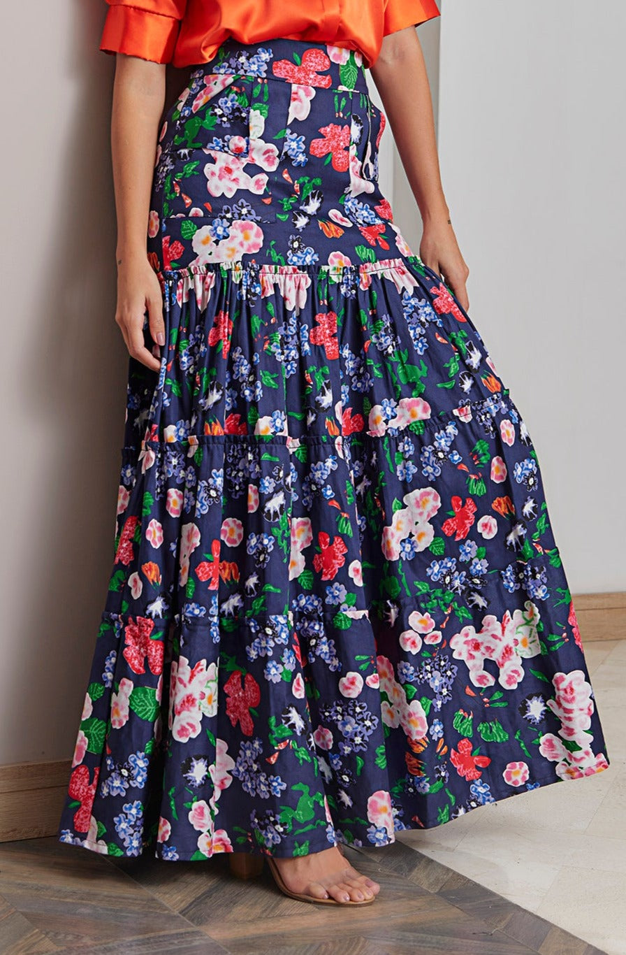Falda Larga Estampado Floral