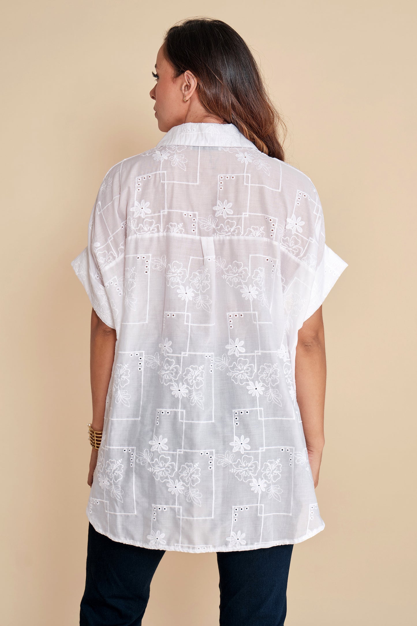 Camisa Bordada Oversize