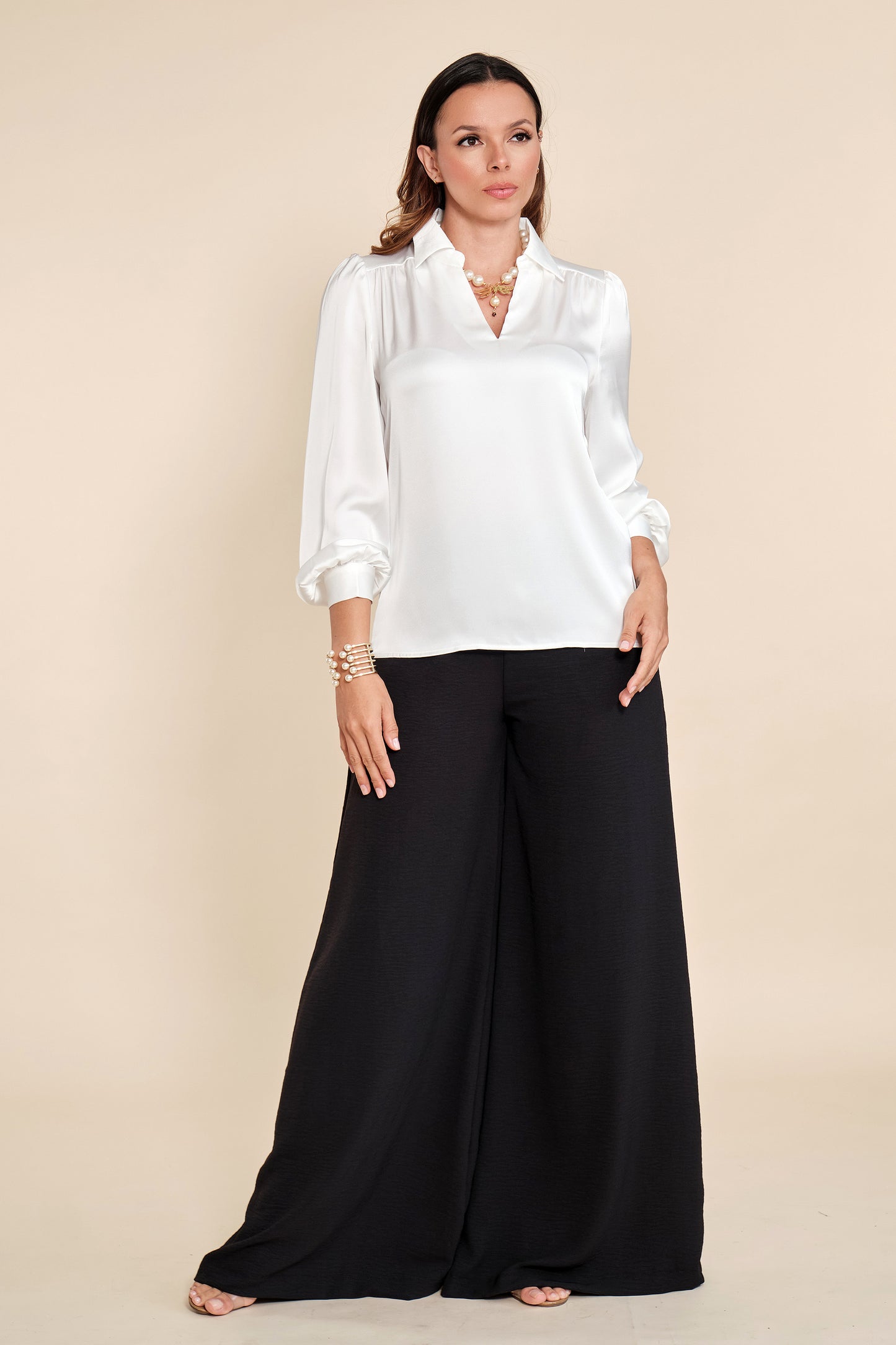 Blusa Seda Cuello V