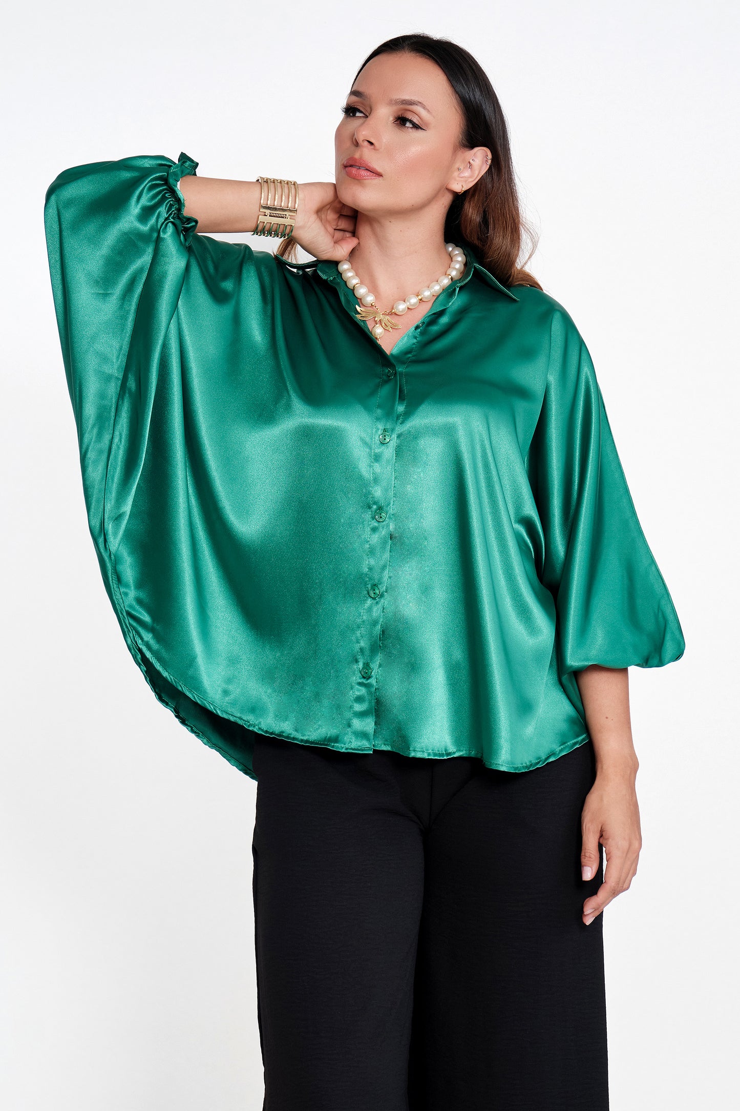 Blusa en Seda Missy Verde