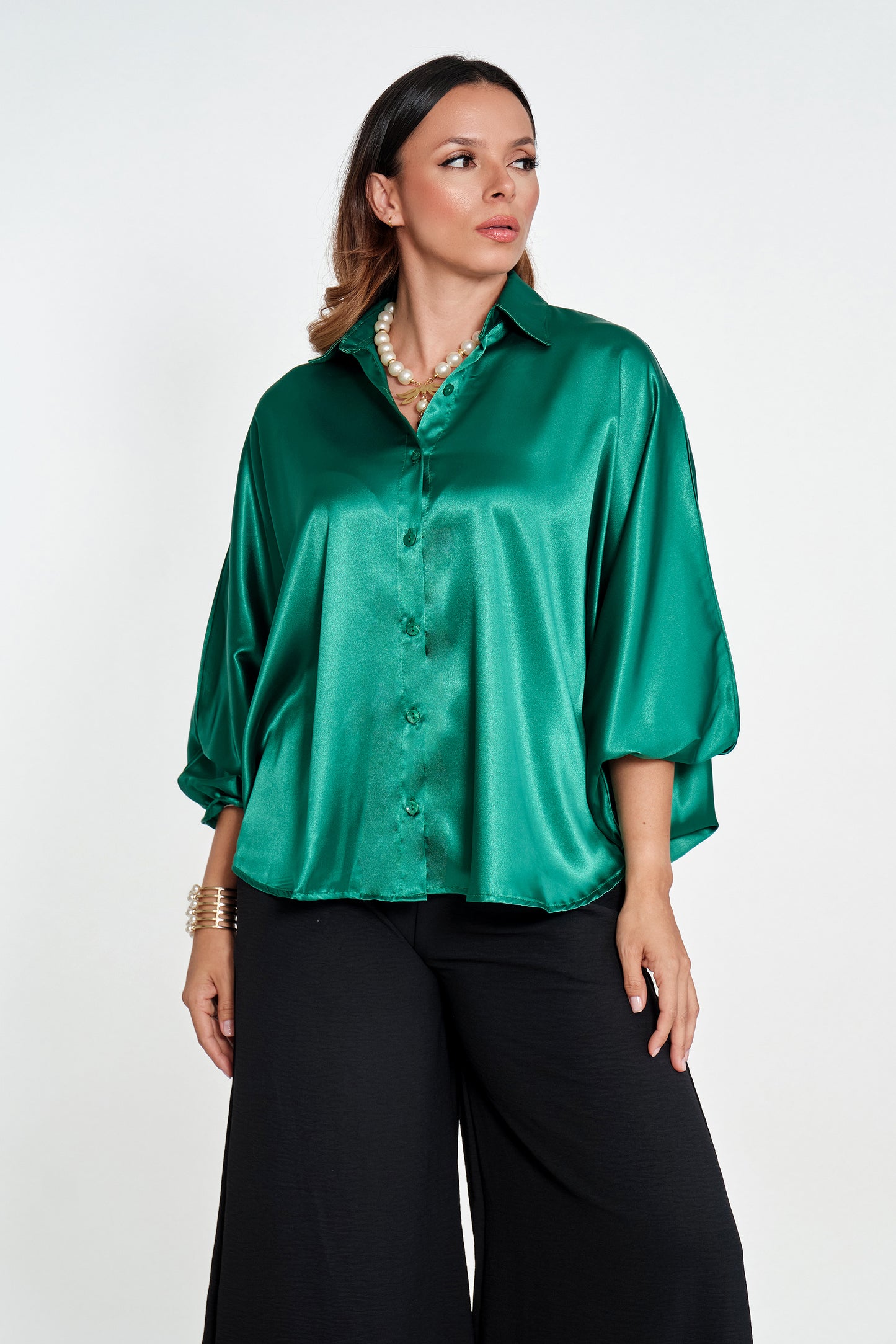 Blusa en Seda Missy Verde