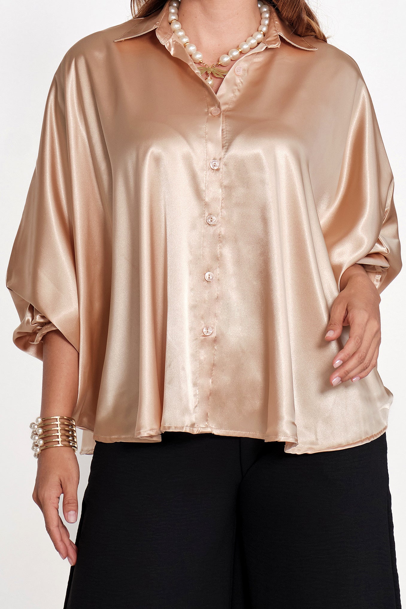 Blusa en Seda Missy Dorado