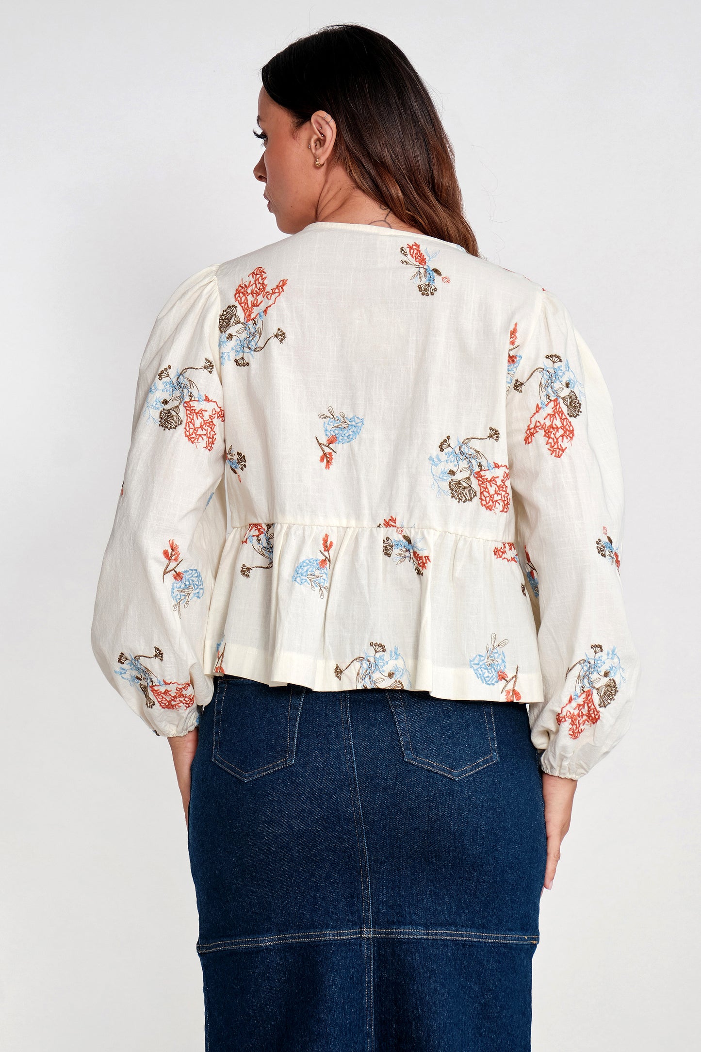 Blusa Algodón Peplum Amarillo