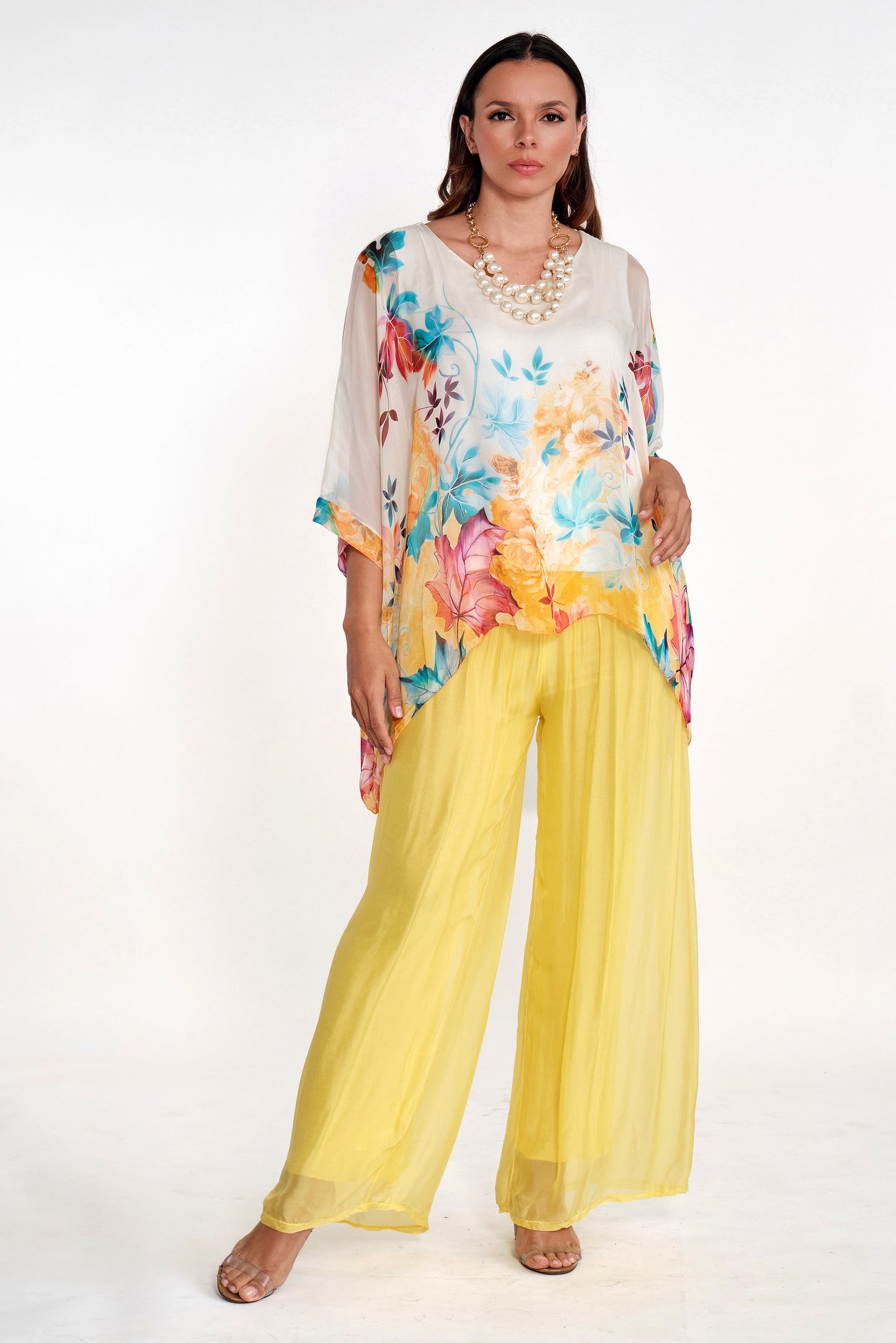 Blusa Seda Italiana Botanica