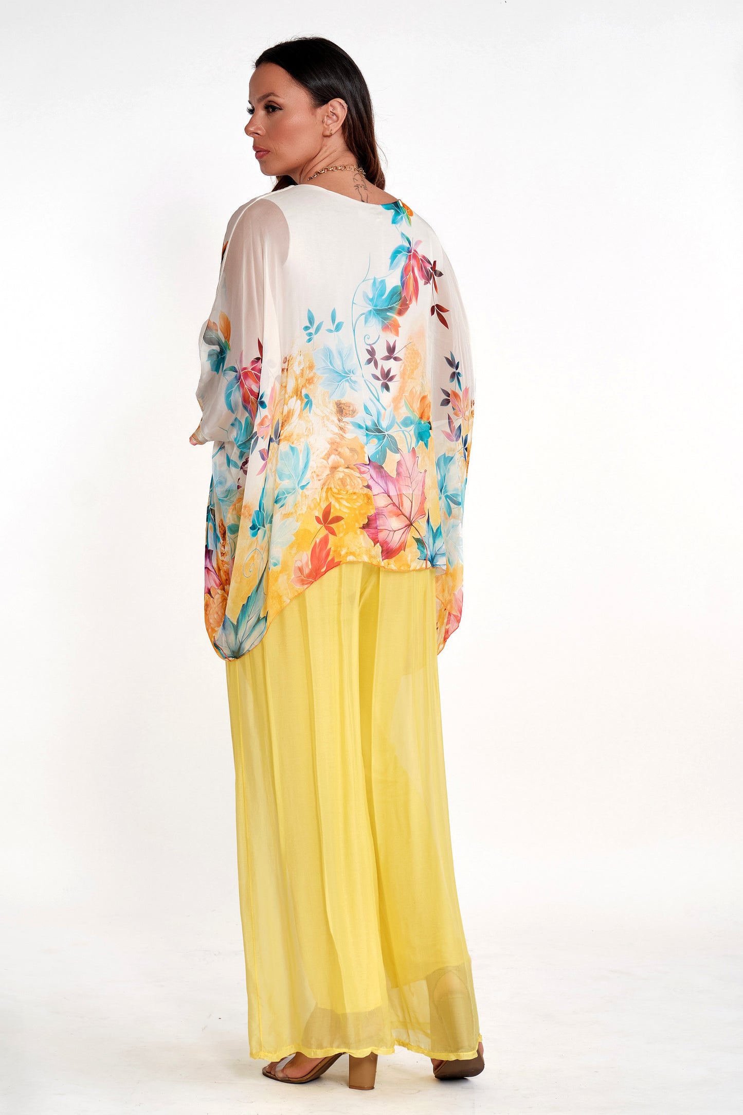 Blusa Seda Italiana Botanica