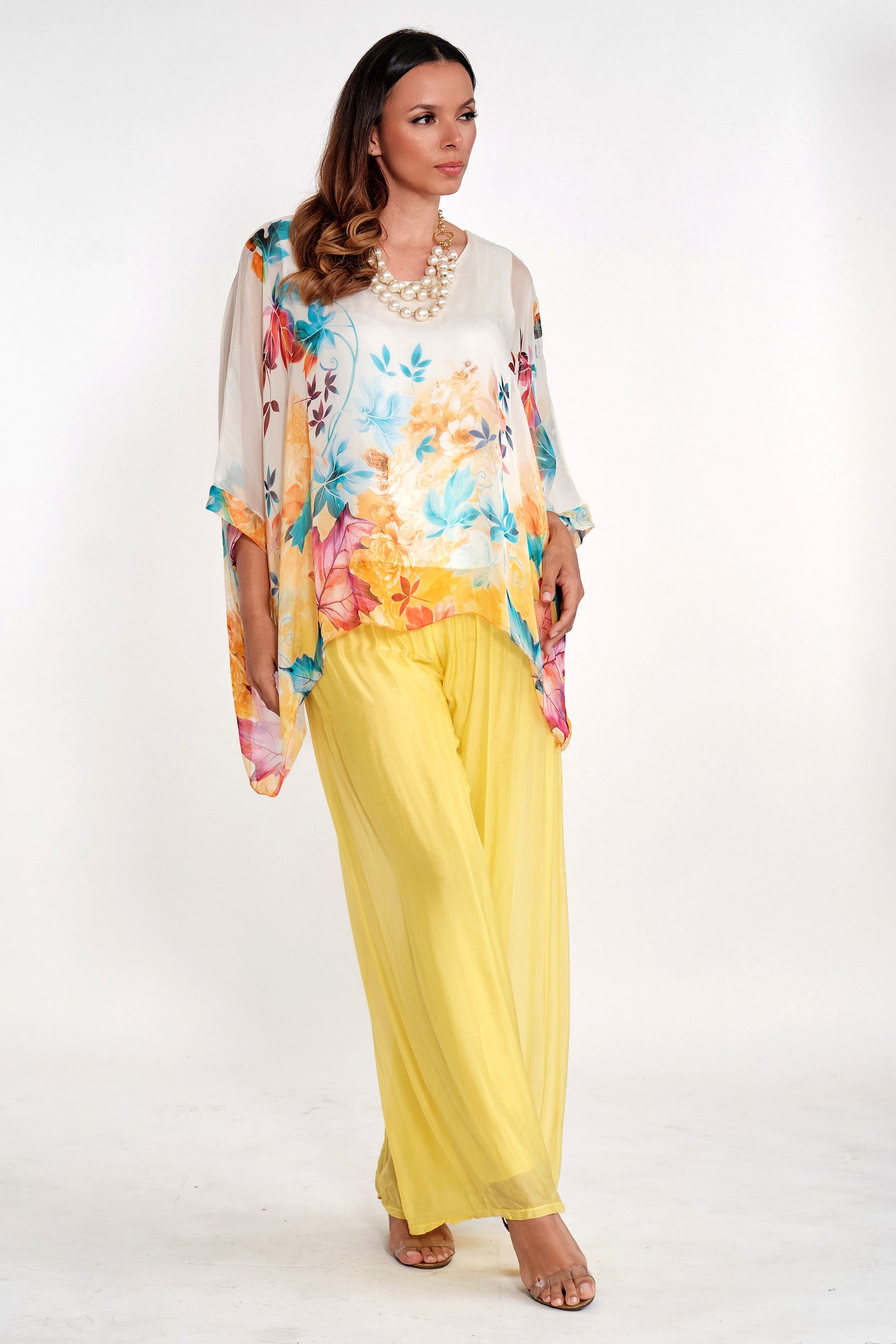 Blusa Seda Italiana Botanica