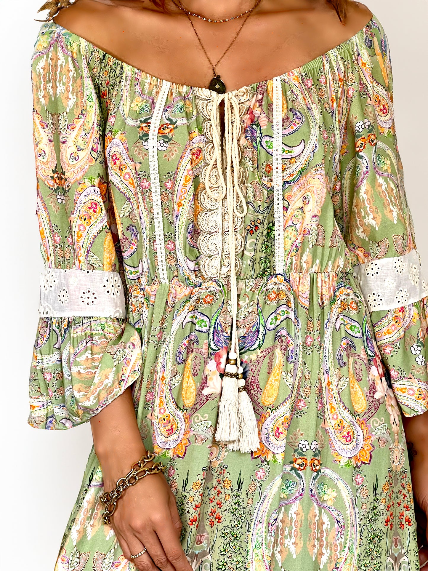 Vestido Boho Chic Verde