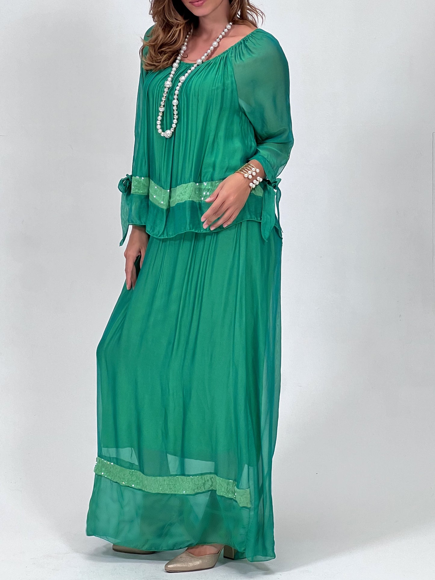 Vestido Romántica Verde