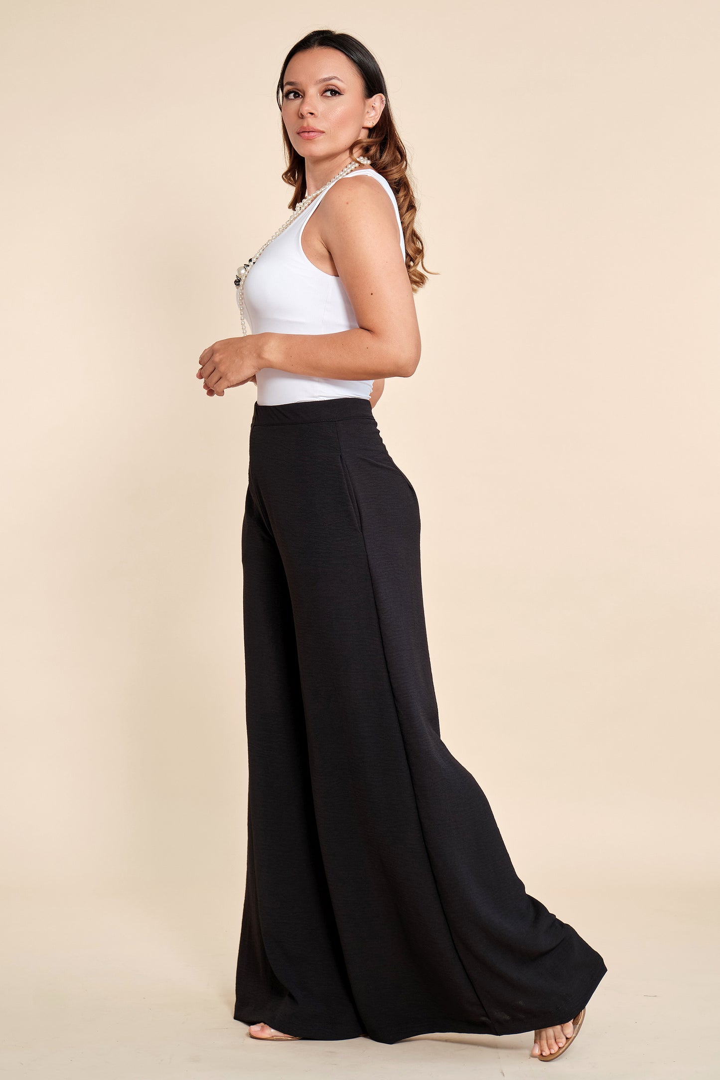 Pantalón Palazzo Crepé Negro