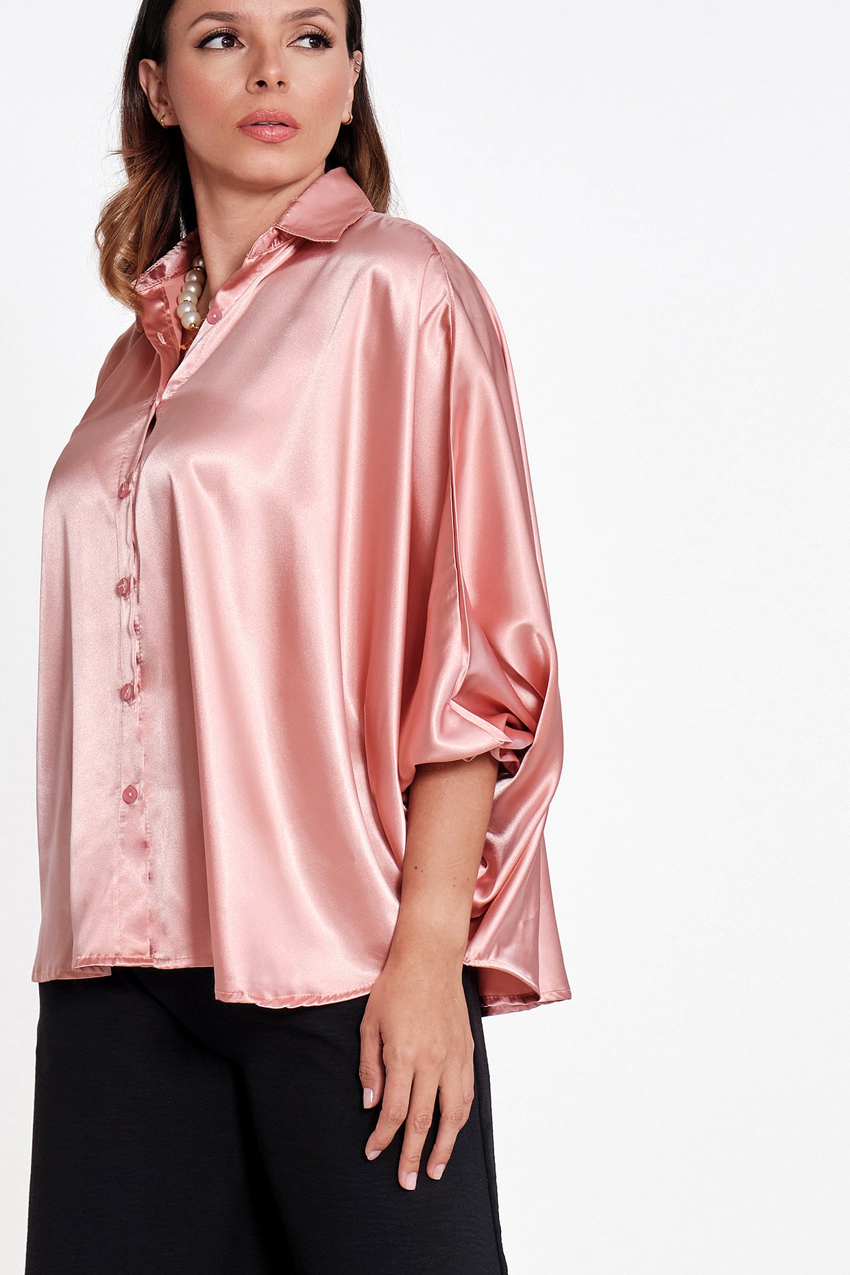 Blusa en Seda Missy Rosa