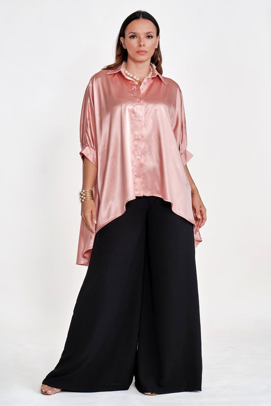 Blusa Seda Luisa Rosa