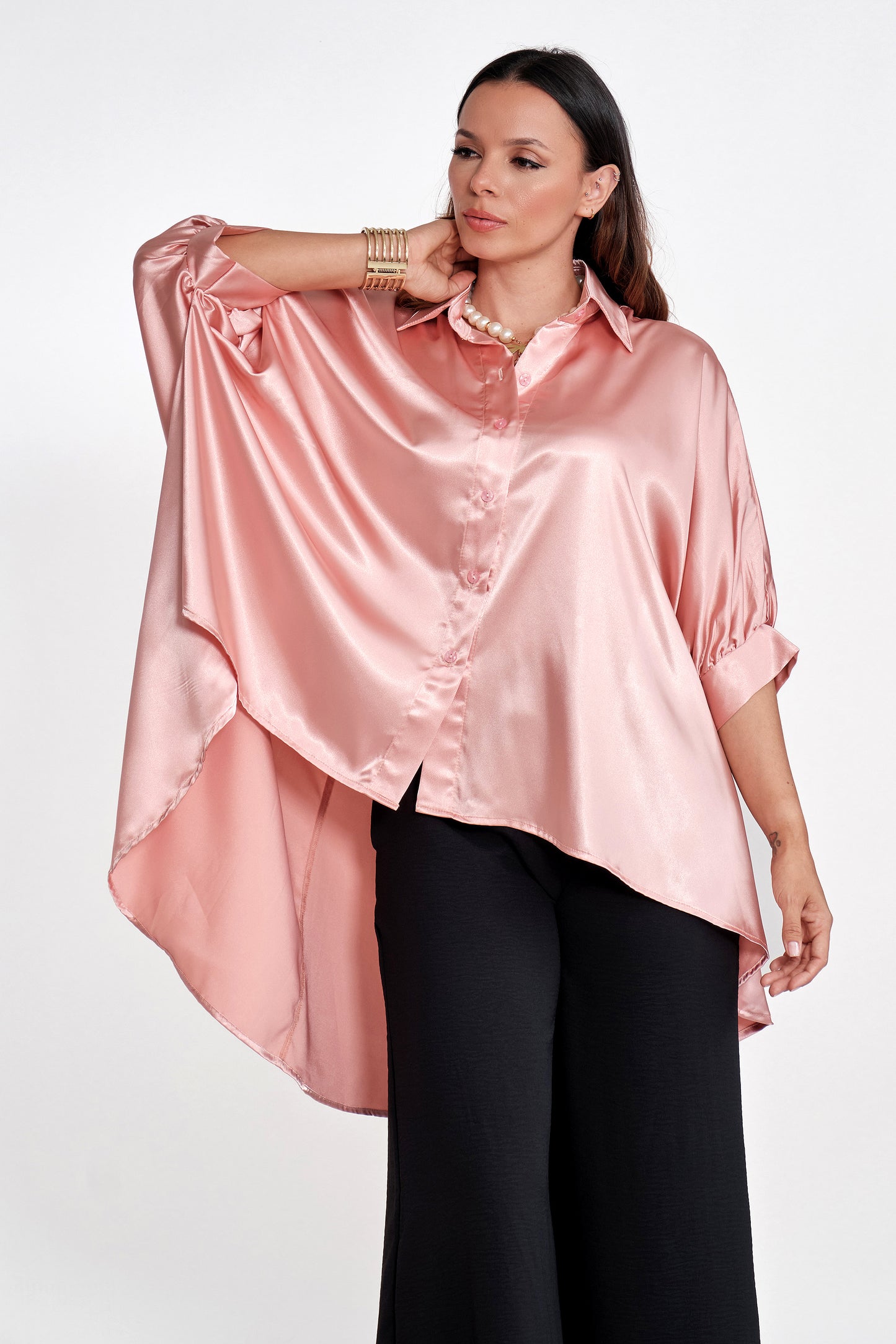 Blusa Seda Luisa Rosa