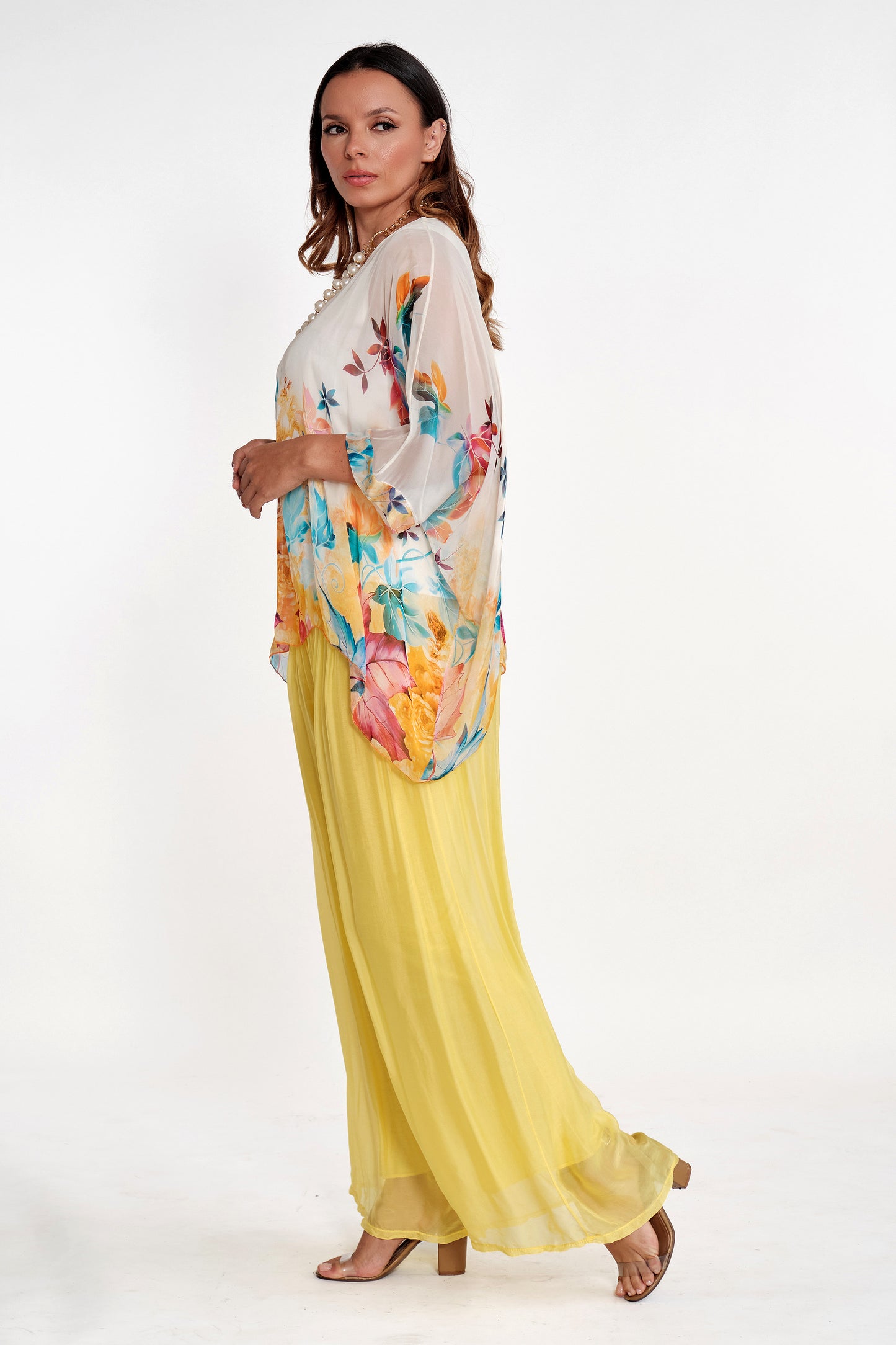 Blusa Seda Italiana Botanica