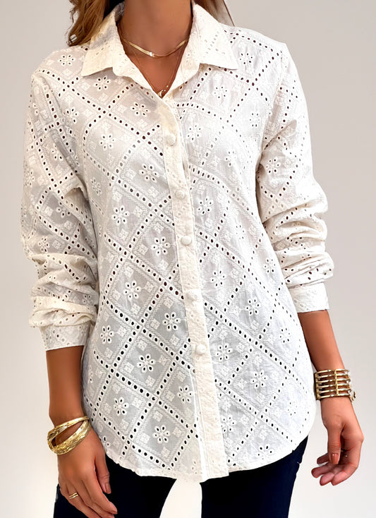 Camisa Hoja Rota Blanca