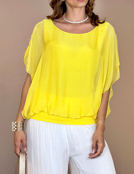 Blusa Manga Abierta Amarillo